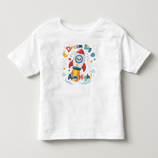 Camiseta Sonhe Grande Alme Alto Foguete Espacial