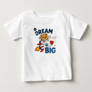 Camiseta “Sonhe Grande” de Urso Astronauta para Me