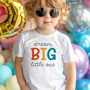 Camiseta Sonhe Grande Pequeno Positividade Colorida