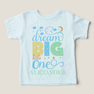 Camiseta Sonhe Grande Pequeno primeiro aniversario Azul