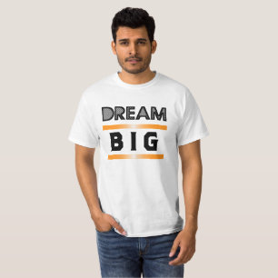 Camiseta Sonhe Grandes Banner Horizontal Laranja Abstrato