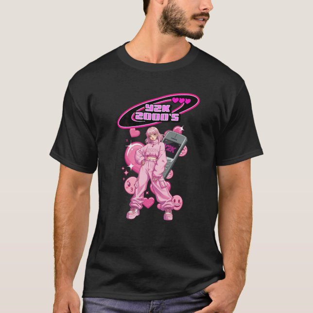 Camiseta Sonho Anime Y2K: 2000s Nostalgia Tee pink Edition (Frente)
