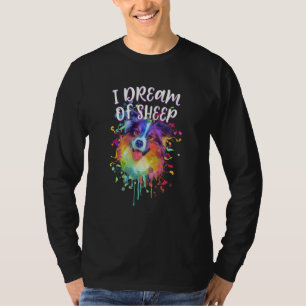 Camiseta Sonho com ovelhas Humor do Australian Shepherd Aus
