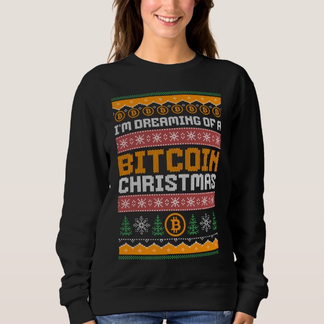 Camiseta Sonho com um padrão de kit Faux CHRISTMAS BITCOIN (Frente)