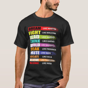 Camiseta Sonho Como Martin Lidera Como Harriet Black Histor