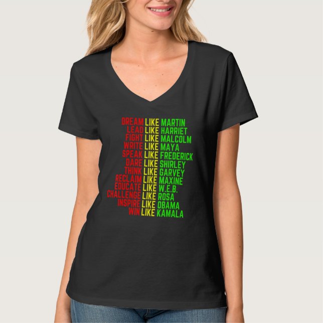 Camiseta Sonho Como Martin Lidera Como Harriet Black Histor (Frente)