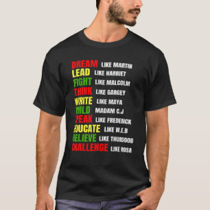 Camiseta Sonho Como Martin Lidera Como Harriet Black Histor