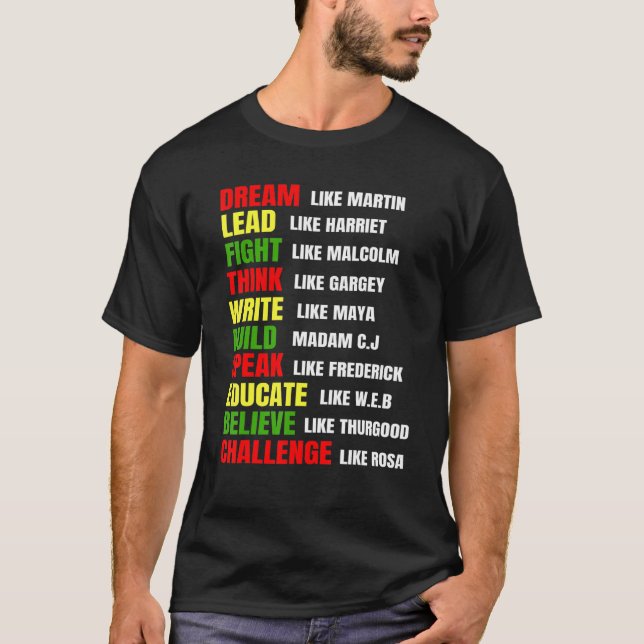 Camiseta Sonho Como Martin Lidera Como Harriet Black Histor (Frente)