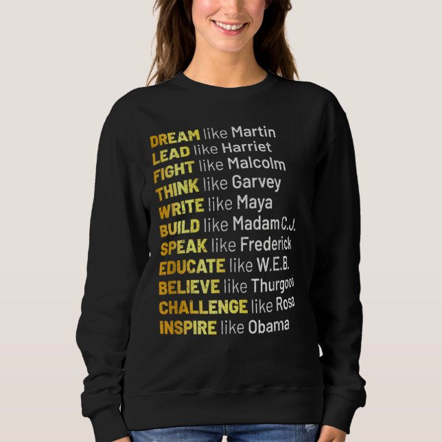 Camiseta Sonho Como Martin Lidera Como Harriet Black Histor (Frente)