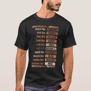 Camiseta Sonho Como Martin Lidera Como Harriet Black Histor
