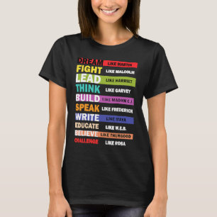 Camiseta Sonho Como Martin Líderes Africanos do Orgulho Neg