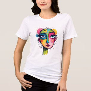 Camiseta "Sonho cromático" - Retrato de arte Abstrato