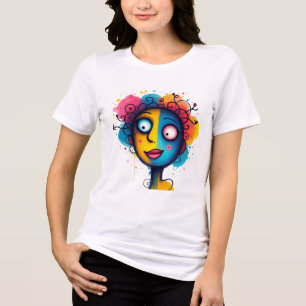 Camiseta "Sonho cromático" - Retrato de arte Abstrato