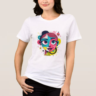 Camiseta "Sonho cromático" - Retrato de arte Abstrato