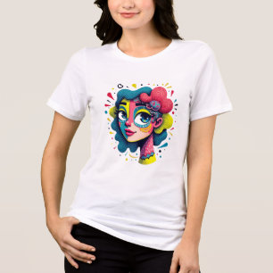 Camiseta "Sonho cromático" - Retrato de arte Abstrato