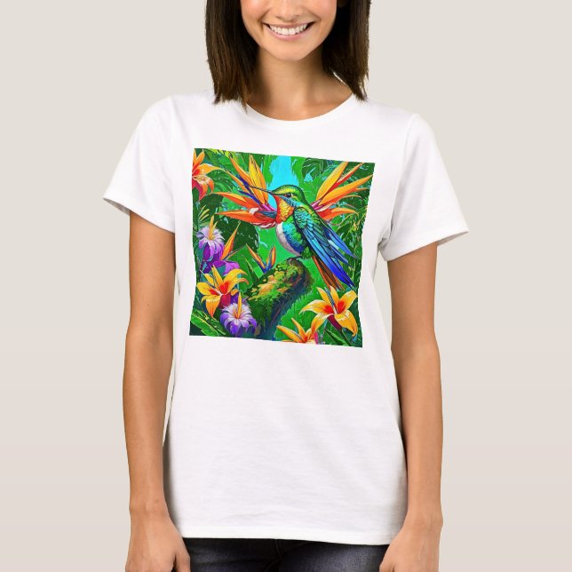 Camiseta Sonho de Beija-flor Vibrante (Frente)