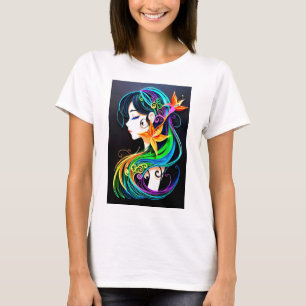 Camiseta Sonho De Cabelo Arco-Íris.