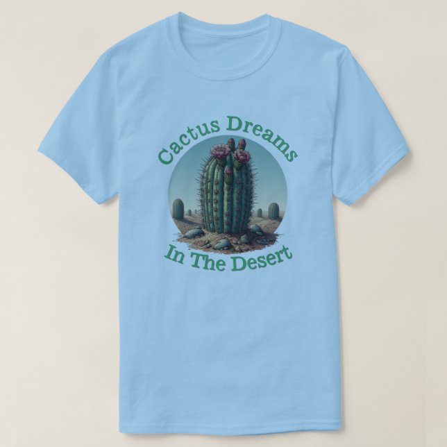 Camiseta Sonho de Cactus no Deserto (Frente do Design)