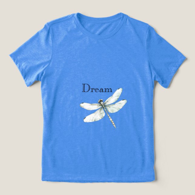 Camiseta Sonho de Dragonfly Azul Chic (Design frontal)