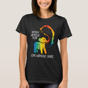 Camiseta Sonho de Elefante Gay Sem Medo Arco-íris Orgulho L