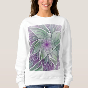Camiseta Sonho De Flor, Arte Fractal Verde Abstrato