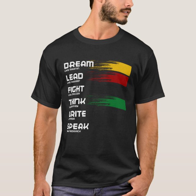 Camiseta Sonho De História Negra Como Martin Lidera Como Ha (Frente)