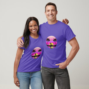 Camiseta Sonho de Surf de Verão – Cena Costeira de Pôr do S