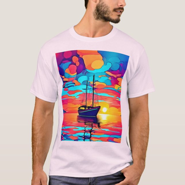 Camiseta Sonho de veleiro sunset (Frente)