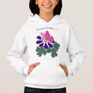 Camiseta Sonho de Verão - Borboleta rosa Dodó de Flor Roxo