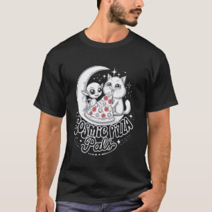 Camiseta Sonho dos Amantes de Pizza de Gato Alien Cósmico
