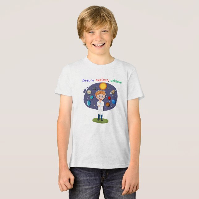 Camiseta Sonho, Explorar, Alcançar (Frente Completa)