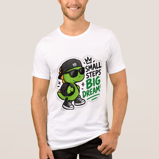 Camiseta Sonho Grande do Monstro Verde Fofo (Frente)