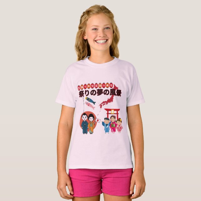 Camiseta Sonho Matsuri Dreamscape rosa pálido (Frente Completa)