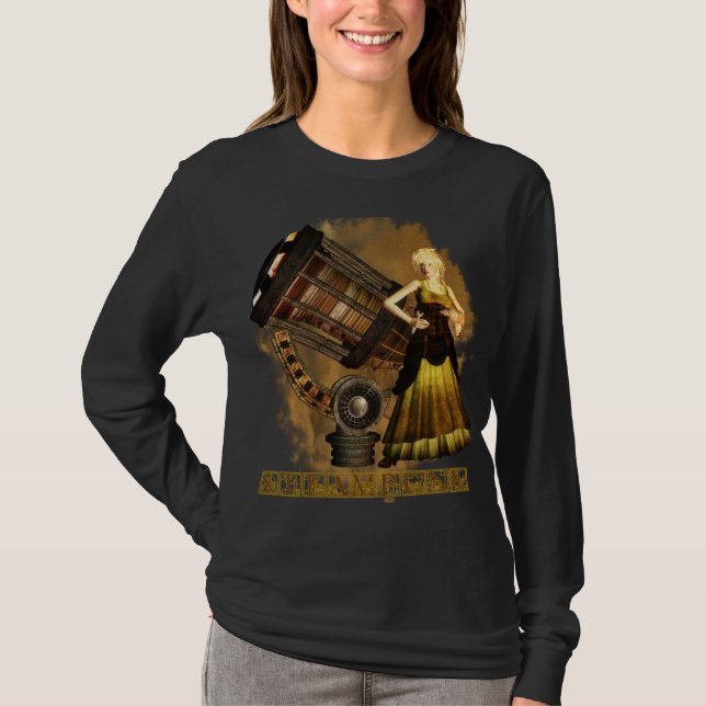 Camiseta Sonho telescópico longo de Steampunk Sleve T Ceris (Frente)