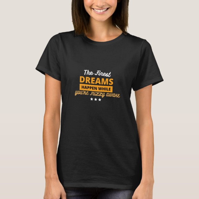 Camiseta Sonhos Acordados: Tee de Cotação Inspiracional (Frente)