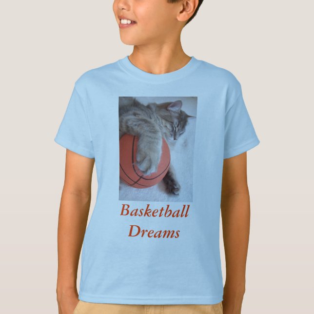 Camiseta Sonhos de basquete, (Frente)