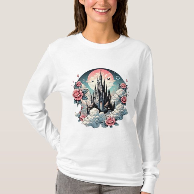 Camiseta "Sonhos de castelos com Rosa" (Frente)