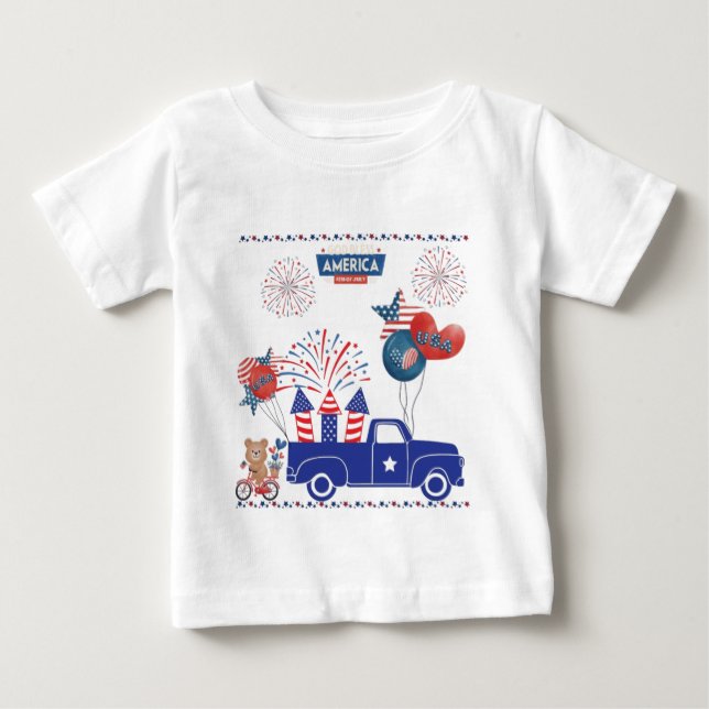 Camiseta Sonhos de Fogos de Artifício da Liberdade branco (Frente)