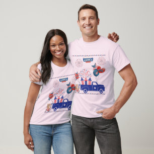 Camiseta Sonhos de Fogos de Artifício da Liberdade rosa pál