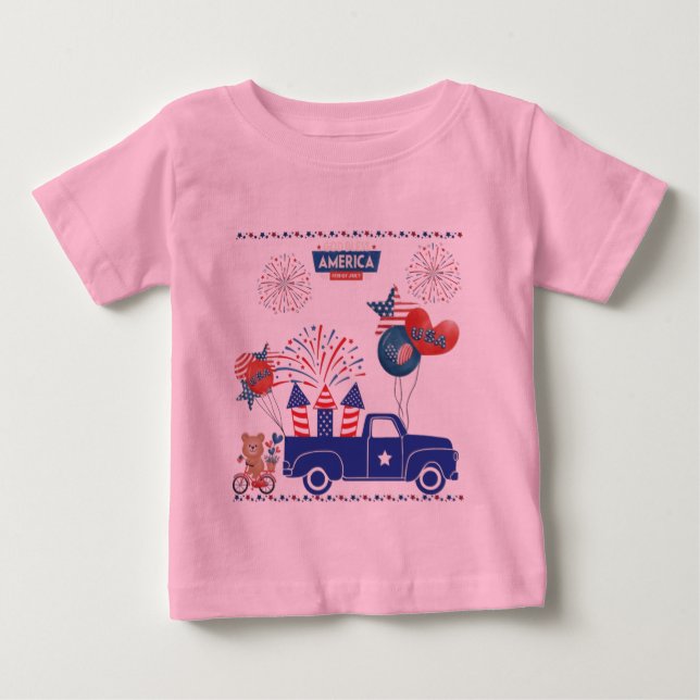 Camiseta Sonhos de Fogos de Liberdade rosa (Frente)
