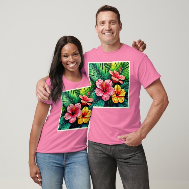 Camiseta Sonhos de Jardim de Flores Exóticas (Unissex)