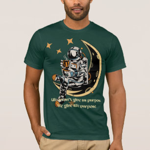 Camiseta Sonhos de Lua Astronauta - Camisa-T de Exploração 