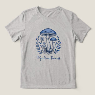 Camiseta Sonhos de Micélio Cogumelo Sonolento Botânico Vint