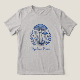 Camiseta Sonhos de Micélio Cogumelo Sonolento Botânico Vint