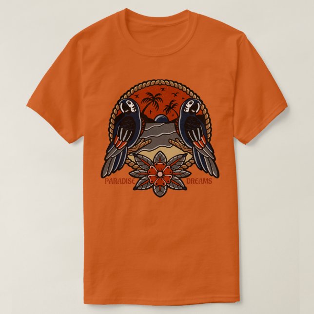 Camiseta Sonhos de Paraíso Vintage (Frente do Design)