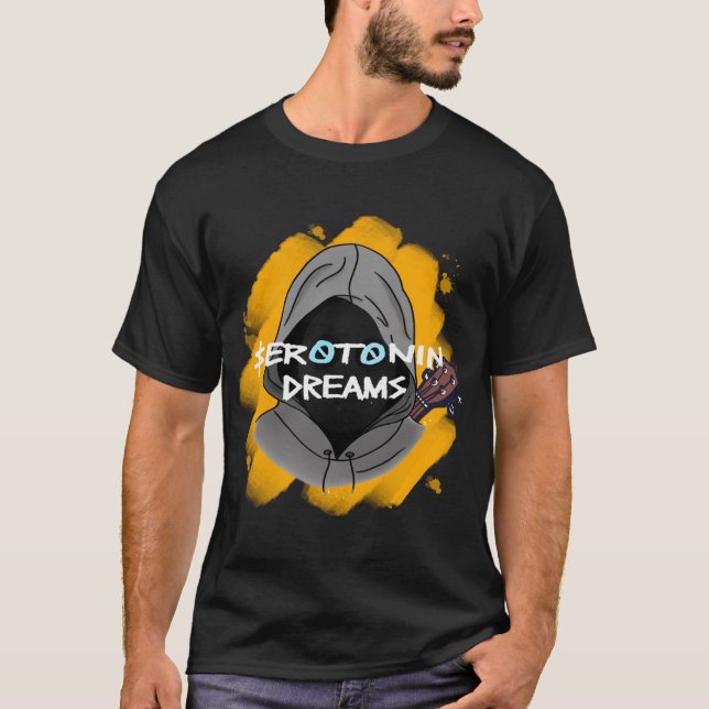 Camiseta Sonhos de serotonina de menino com o uke (Frente)