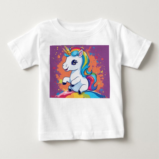 Camiseta Sonhos de Unicórnio e Feixes Mágicos (Frente)