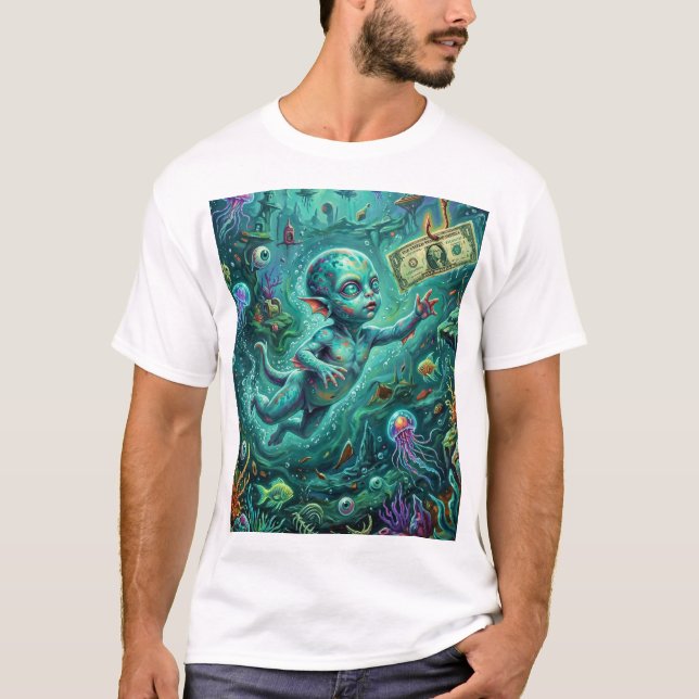 Camiseta sonhos do mar profundo (Frente)