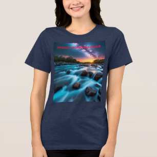 Camiseta Sonhos do Rio Celestial - Abstrato Sunset & Starry