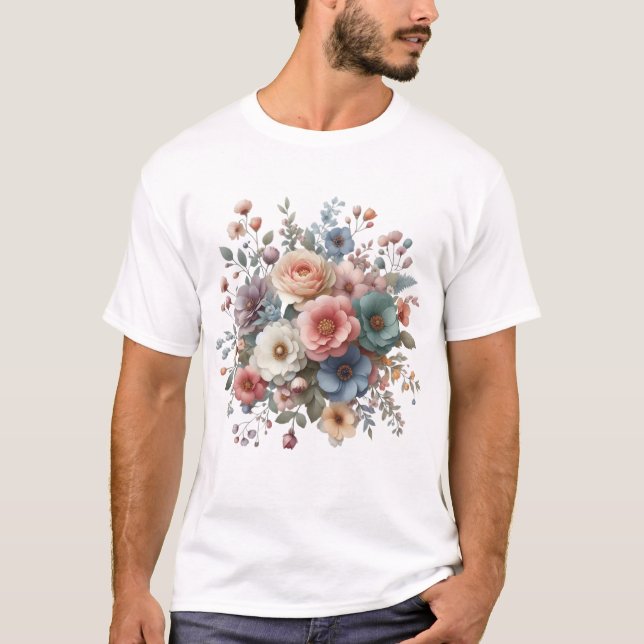 Camiseta Sonhos Florais Elegantes (Frente)